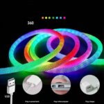 Πολύχρωμη Αδιάβροχη LED Ταινία USB 2M με 360° Φωτισμό